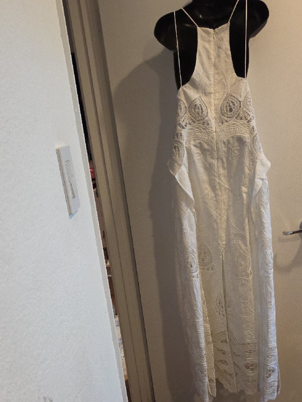 Jonathan Simkhai White Lace Maxi Dress with Spaghetti Straps - Picture 9 of 13